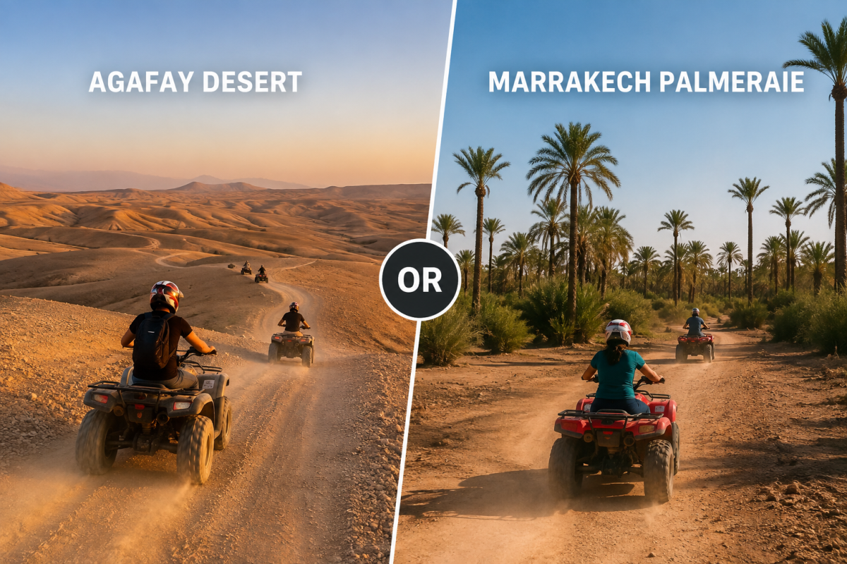 Quad biking in Agafay Desert and Marrakech Palmeraie comparison
