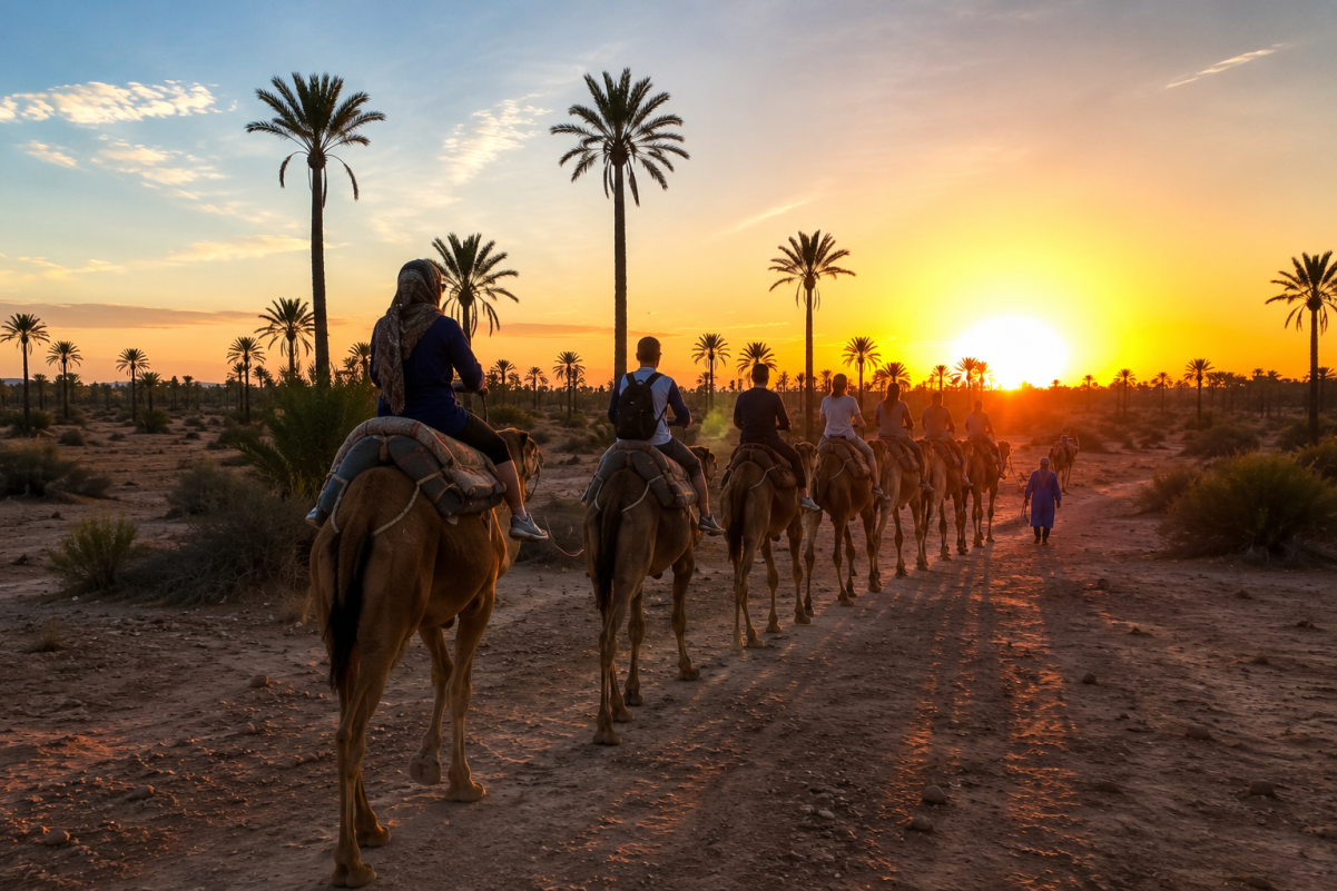 Sunset Camel Ride in Morocco